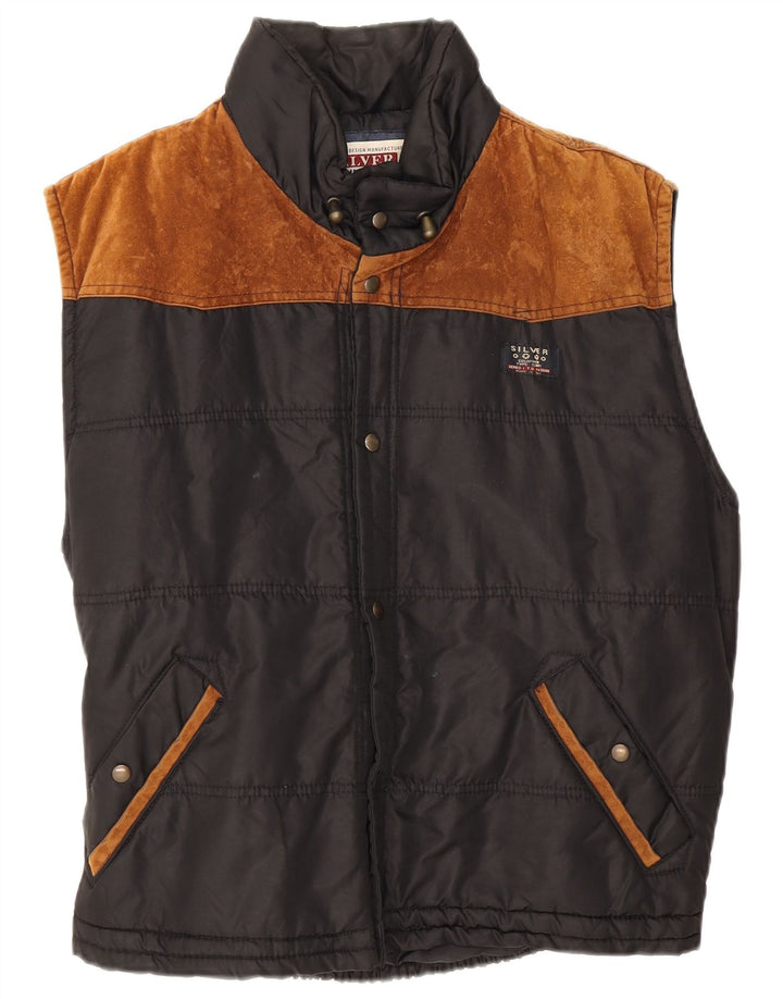 Gilet Vintage pentru bărbați căptușit UK 38 Medium Black Poliester