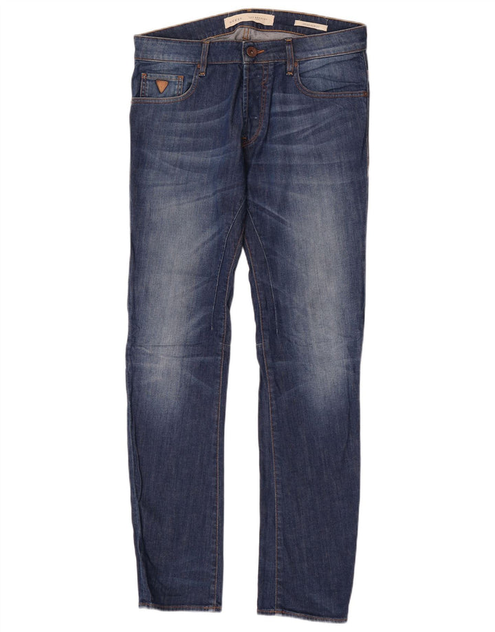 Blugi slim pentru bărbați Guess W32 L34 Bumbac albastru