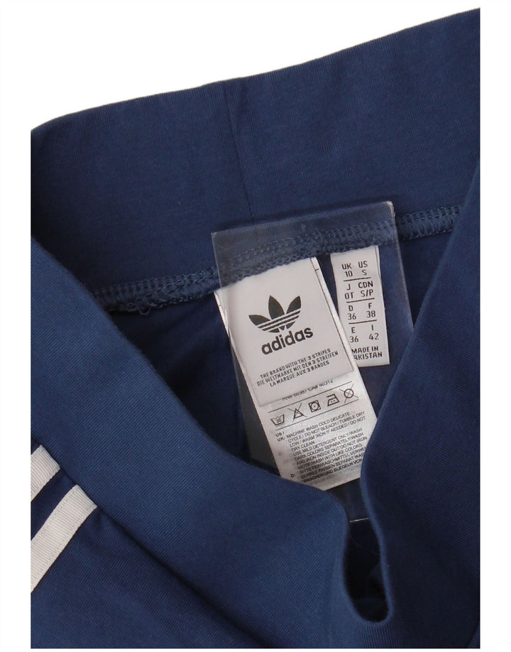 Leggings pentru femei ADIDAS UK 10 mici din bumbac bleumarin