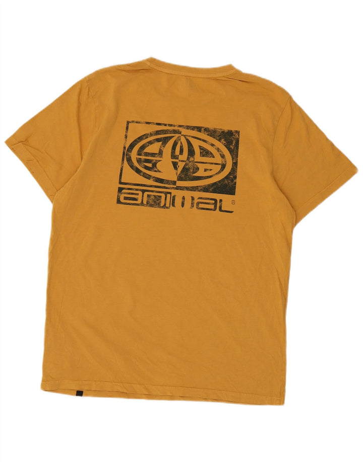 Tricou grafic pentru bărbați Animal Top Bumbac galben mediu