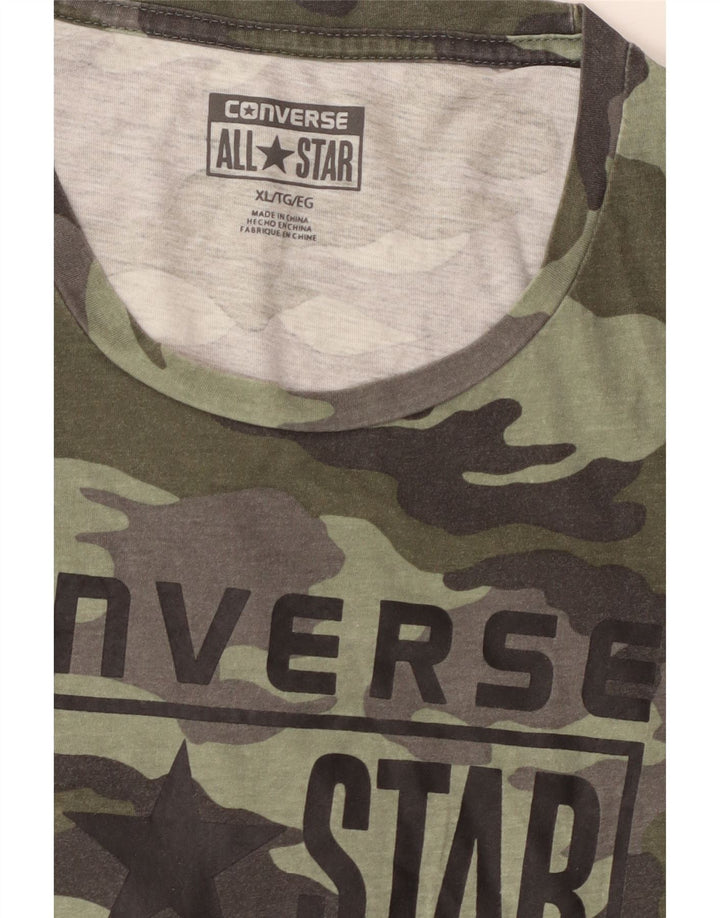 Tricou grafic Converse pentru femei, UK 18 XL, camuflaj kaki