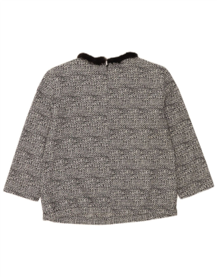 Bluză Crop pentru femei Cavalli cu mâneci 3/4 Top IT 40 Bumbac negru mic