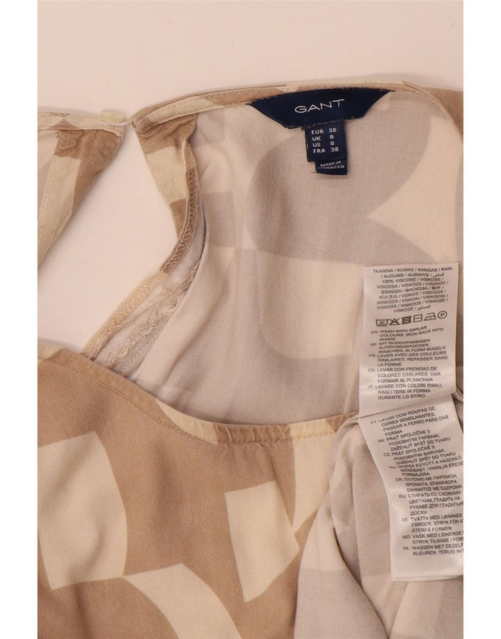 Bluză supradimensionată pentru femei Gant UK 8 Small Bej Geometric Viscose