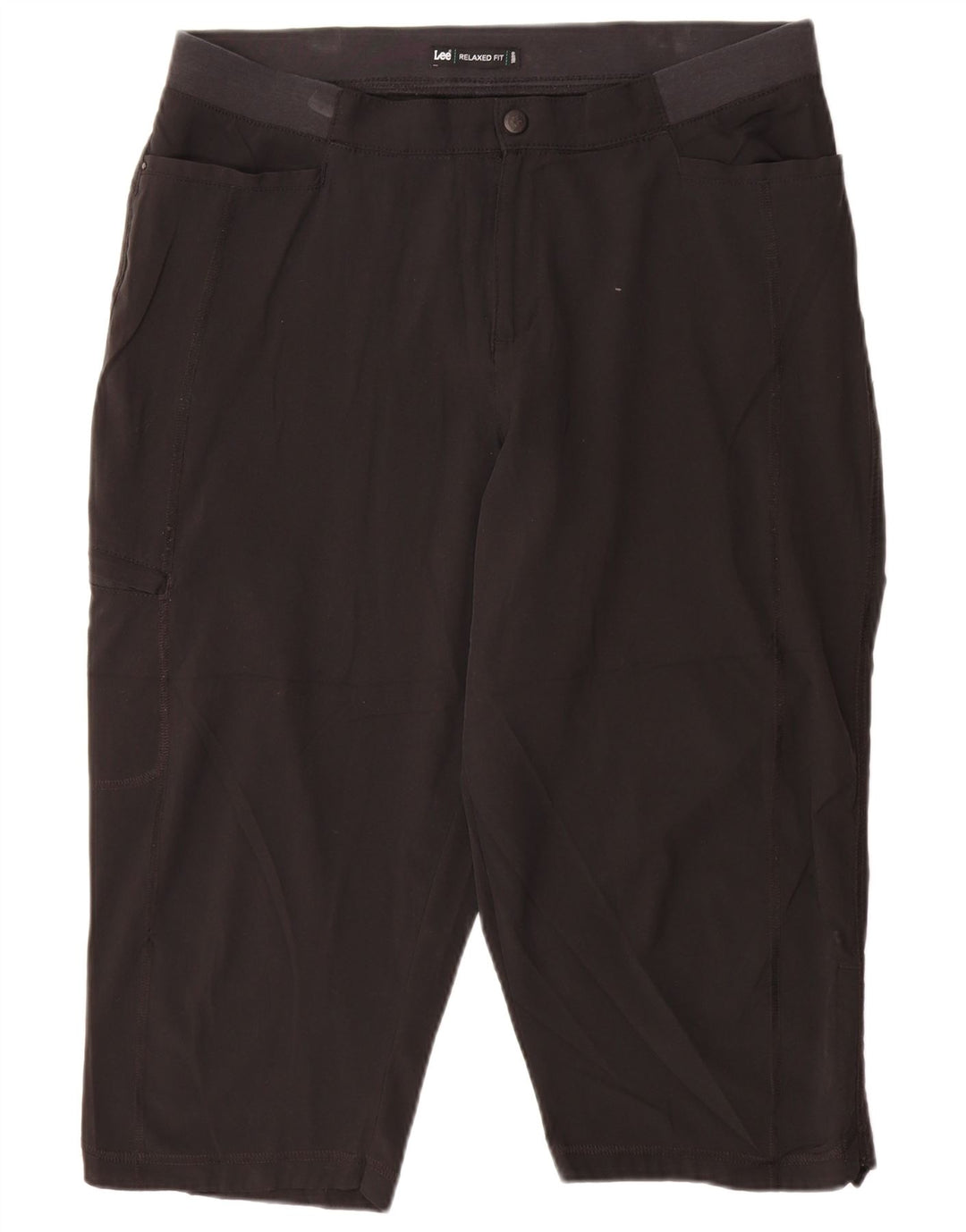 Pantaloni Capri cargo LEE pentru femei, cu croiala relaxată, US 14 XL W34 L20 Negri