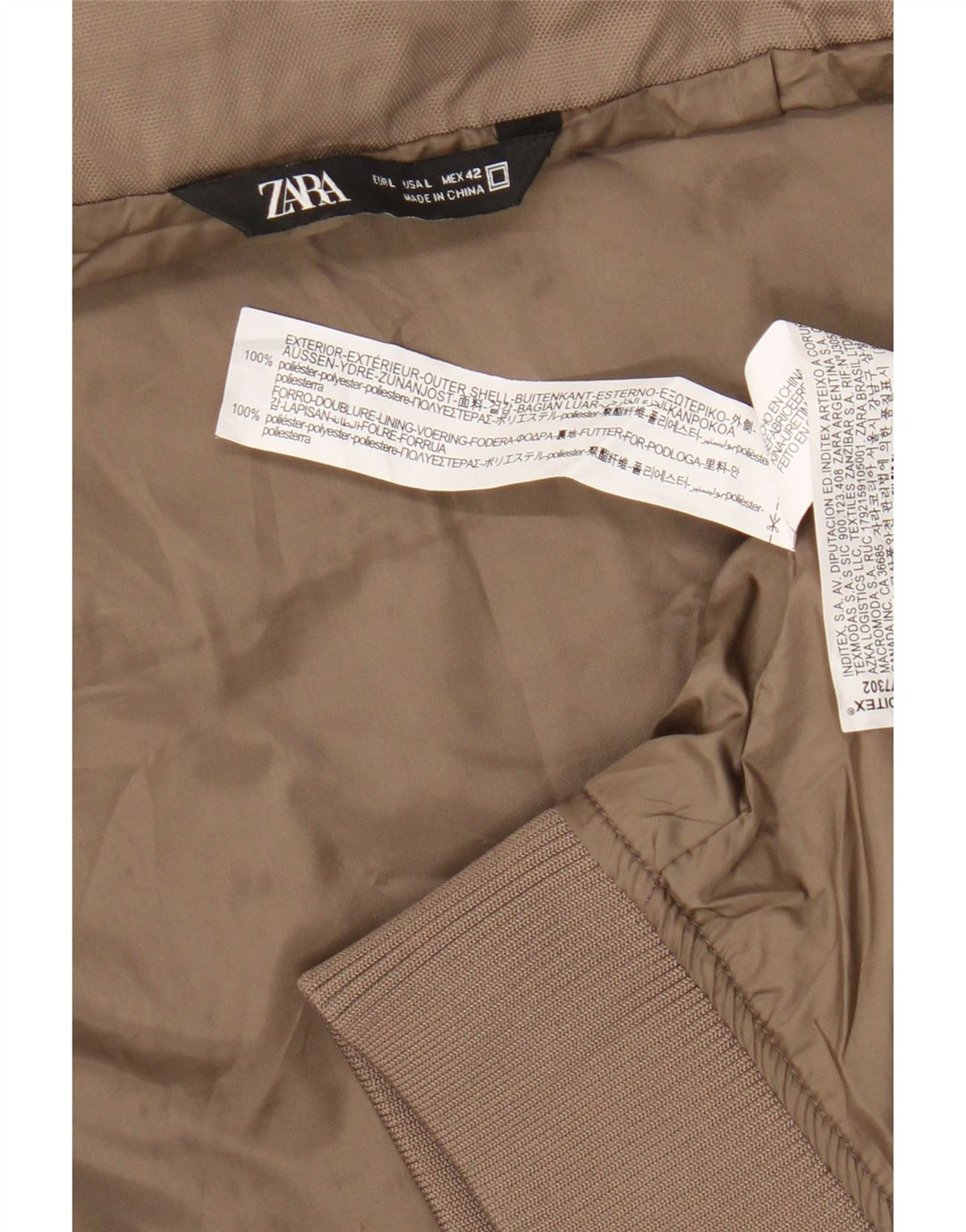 Bomber pentru bărbați Zara UK 40 mare, bej, poliester