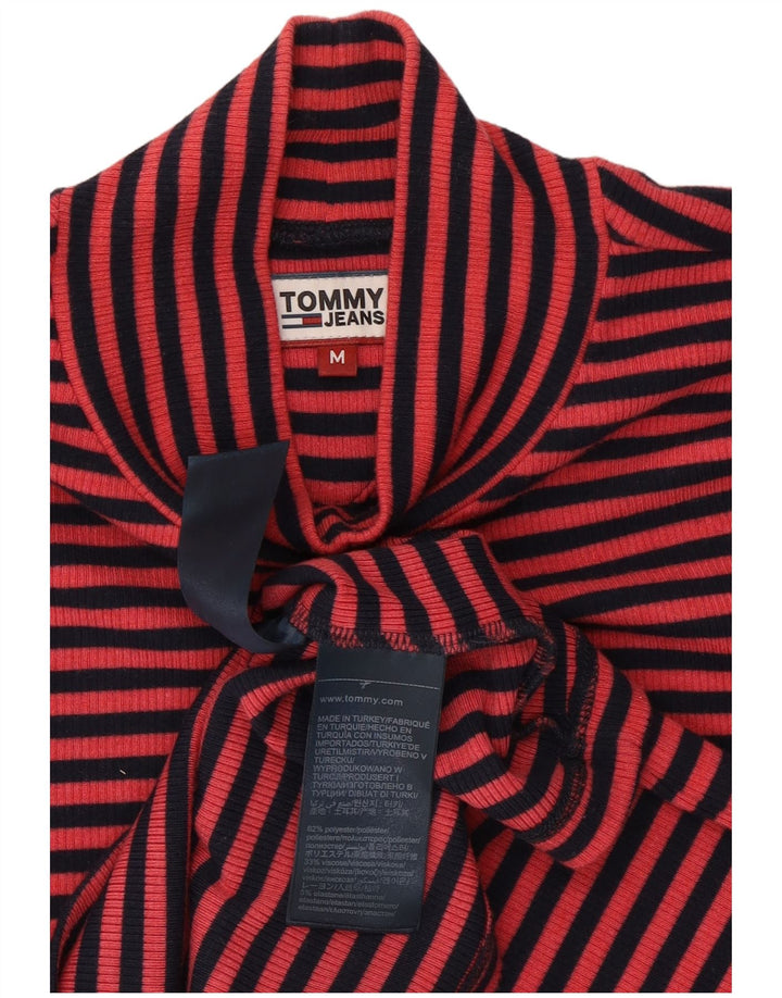 Top pentru femei Tommy Hilfiger cu mânecă lungă UK 14 Medium Pink Pinstripe Poliester