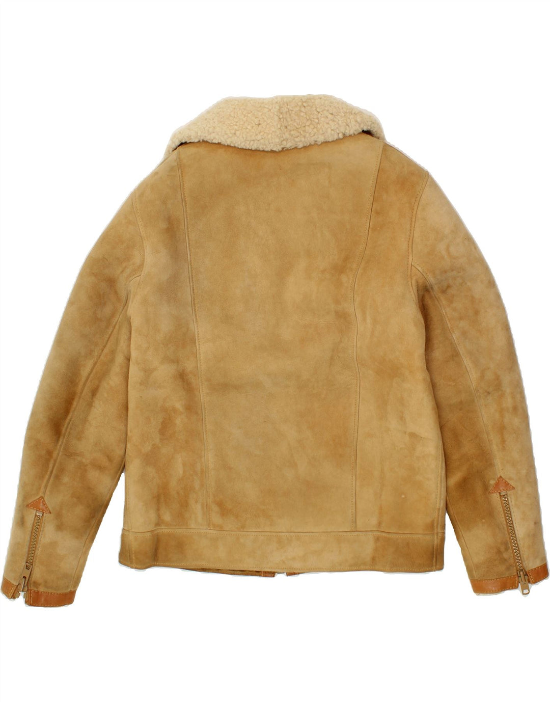 Jachetă din shearling pentru bărbați VINTAGE UK 36 Small Beige Shearling