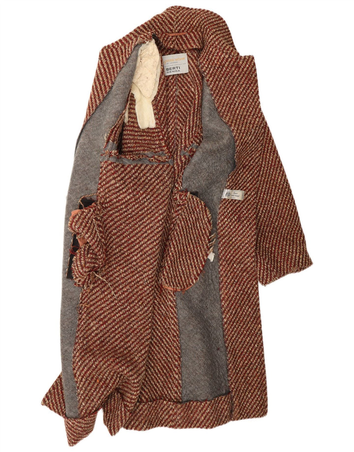 AQUASCUTUM Pardesiu pentru femei UK 12 Medium Roșu peteat din lână nouă Clasic