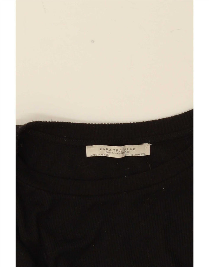 Top Trafaluc pentru femei Zara cu mânecă lungă UK 12 Medium Negru