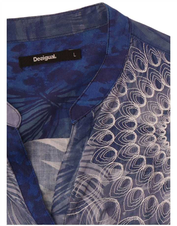 Bluză cămașă pentru femei DESIGUAL UK 14, mare, albastră, florală