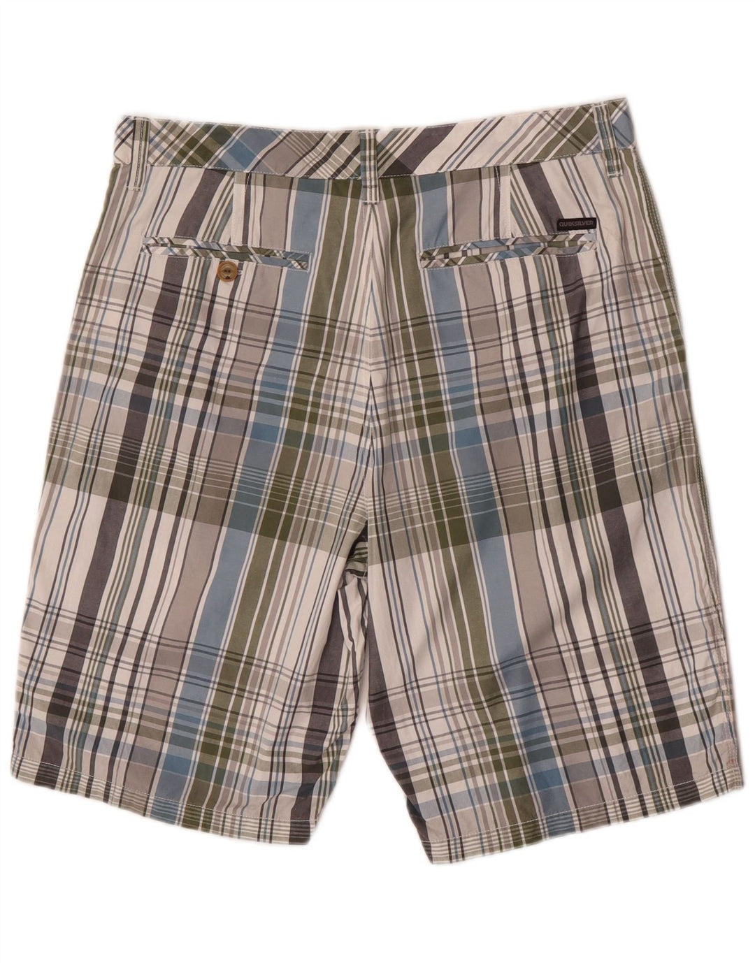 Pantaloni scurți chino pentru bărbați Quiksilver W34, bumbac cu carouri multicolore mari