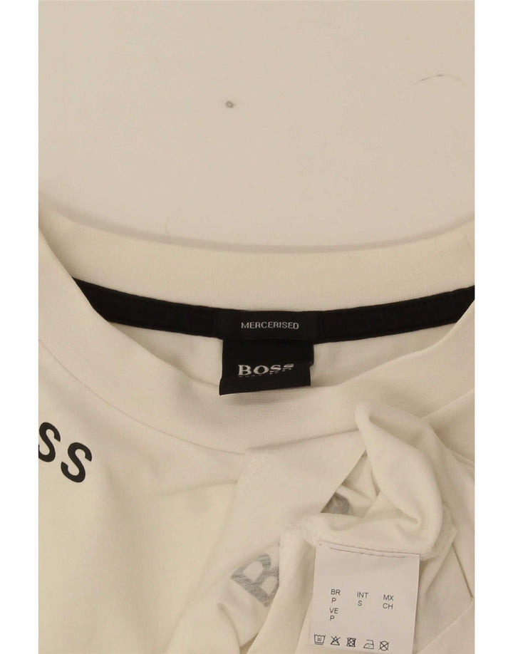 Tricou grafic pentru bărbați Hugo Boss Top mic din bumbac alb