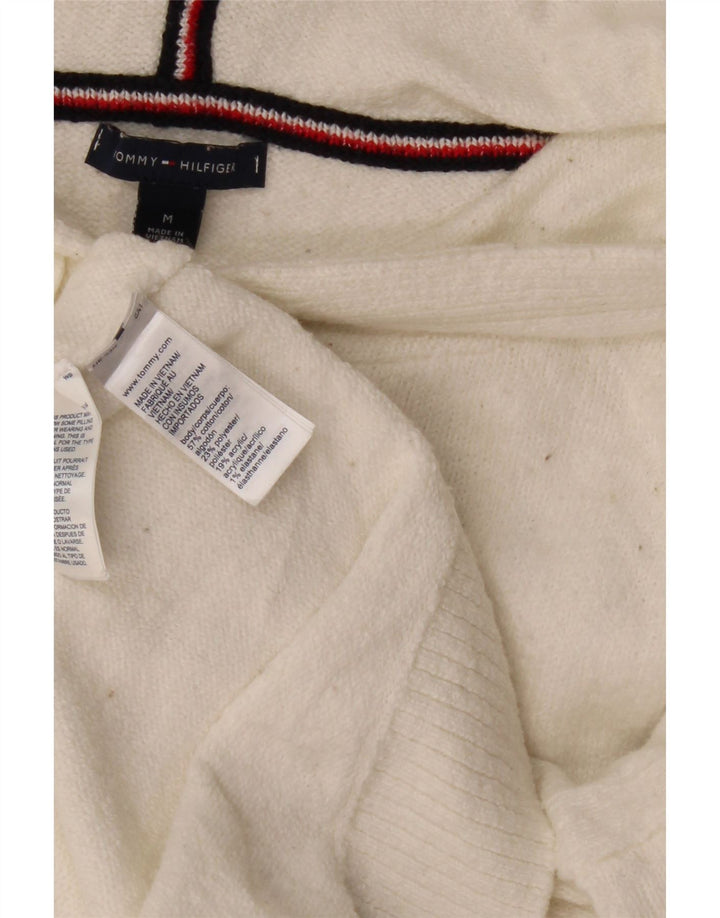 Pulover oversized crop jumper Tommy Hilfiger pentru femei UK 14 Medium White
