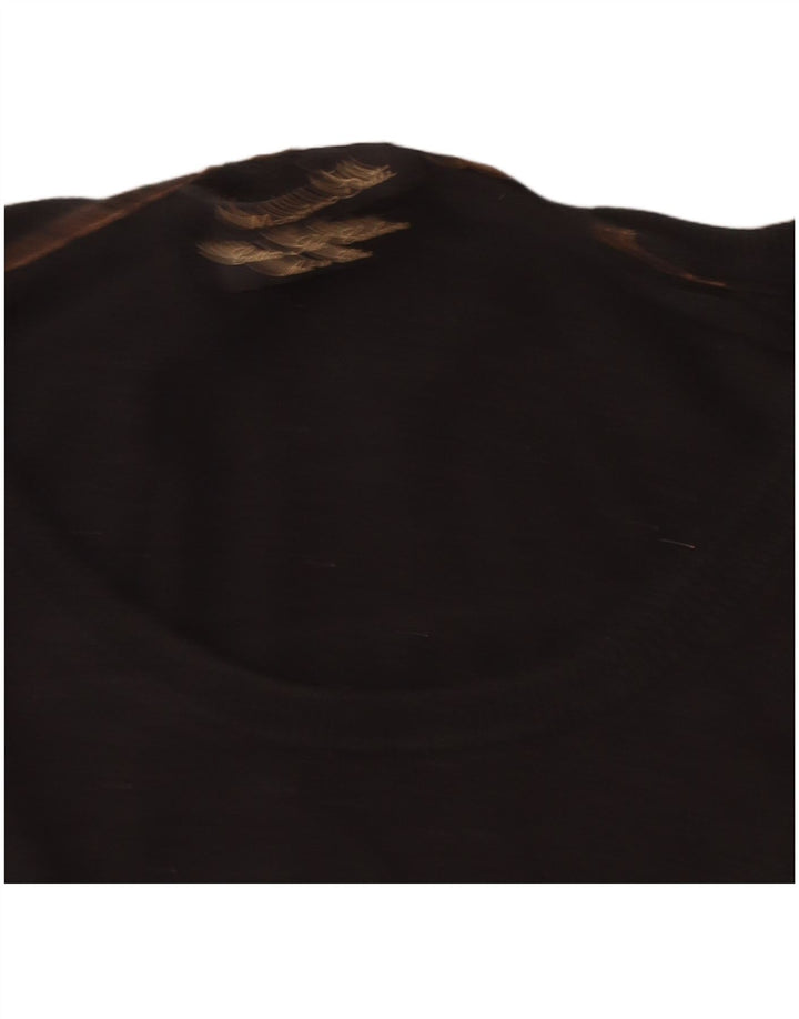 Massimo Dutti Pulover pentru bărbați cu gât de barcă, bumbac mic, negru