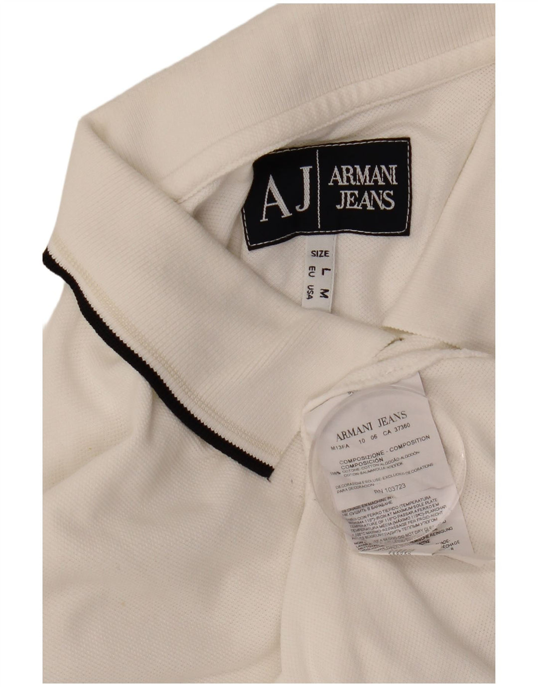 ARMANI JEANS Tricou Polo pentru Barbati Bumbac Alb Mediu