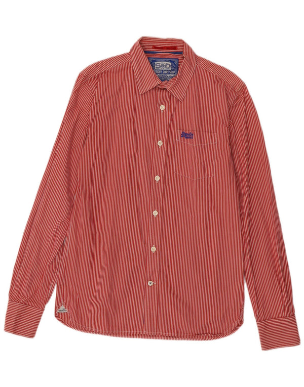 Cămașă pentru bărbați Superdry, mare, roșu, bumbac cu dungi