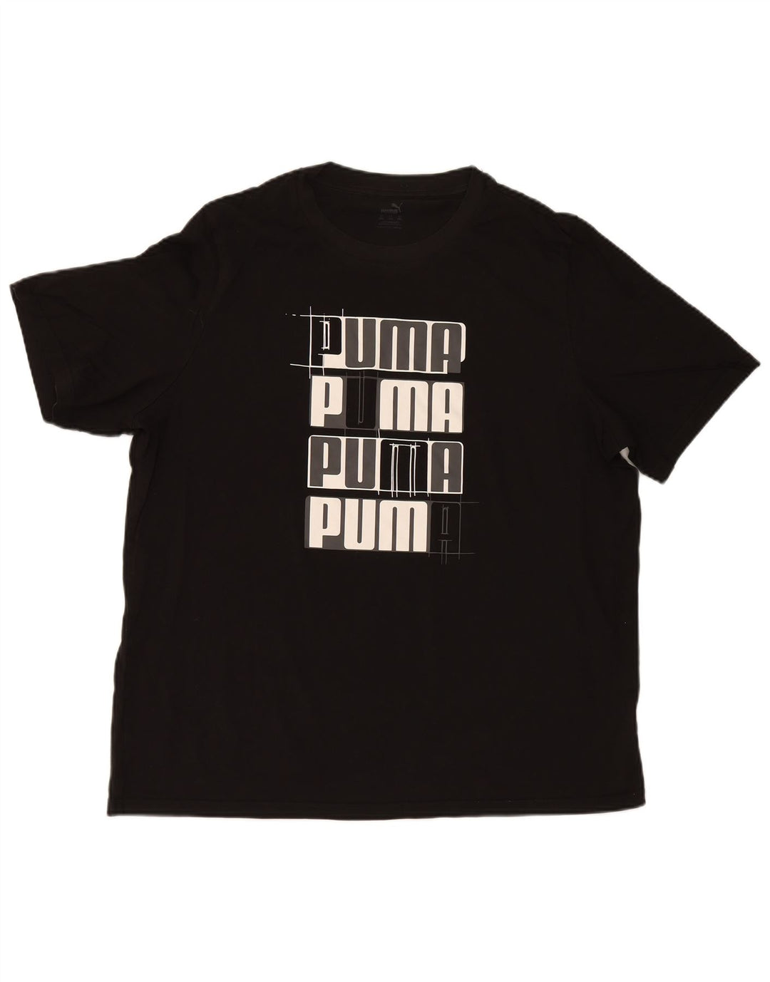 PUMA Mens Graphic T-Shirt Top 2XL Black Cotton