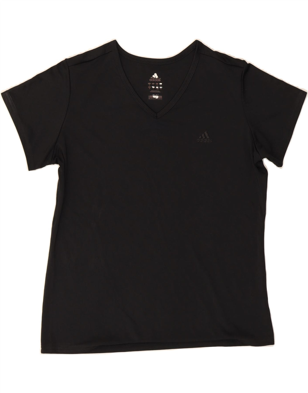 ADIDAS Womens T-Shirt Top UK 16 Large Black Polyester Vintage Adidas and Second-Hand Adidas from Messina Hembry 