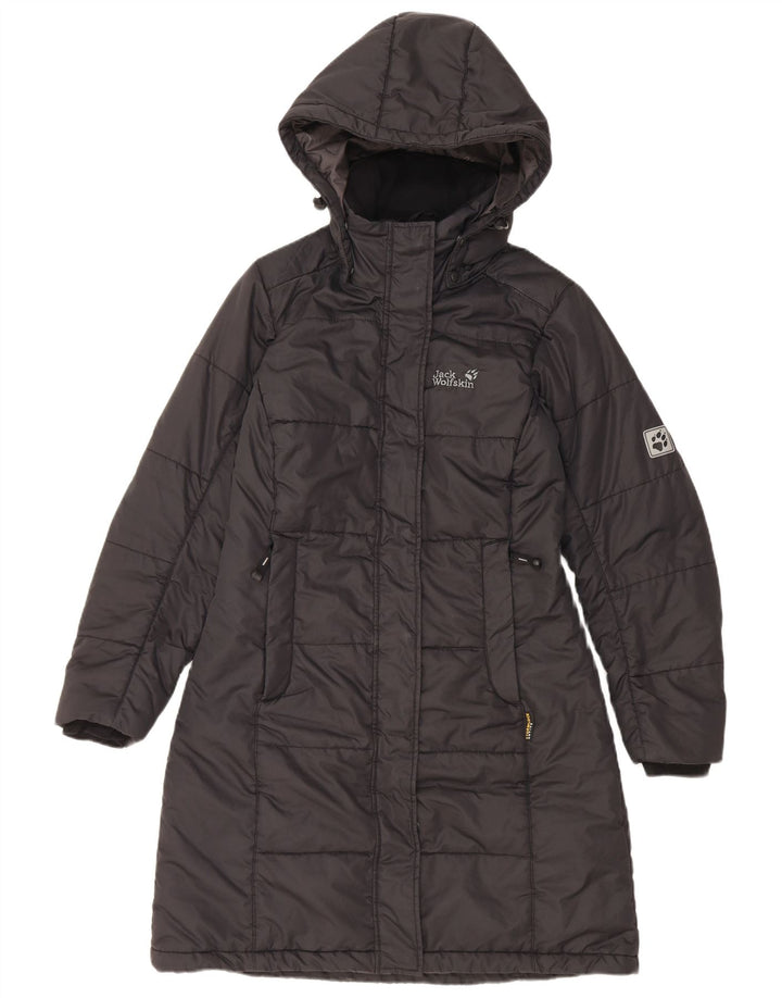 Jack Wolfskin Jachetă căptușită cu glugă pentru femei UK 10 Poliester negru mic
