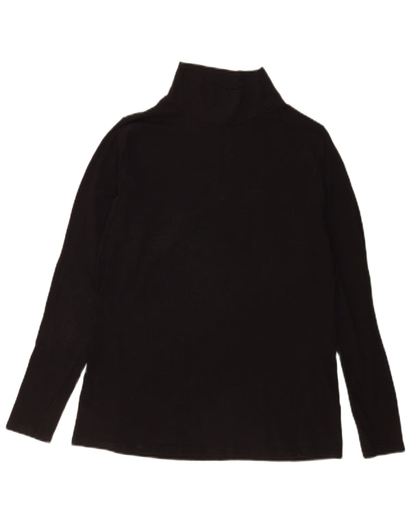 Top pentru femei Marks & Spencer cu mânecă lungă UK 14, bumbac mediu negru
