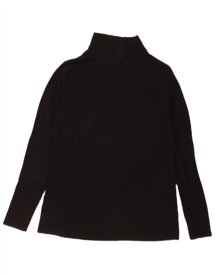Top pentru femei Marks & Spencer cu mânecă lungă UK 14, bumbac mediu negru