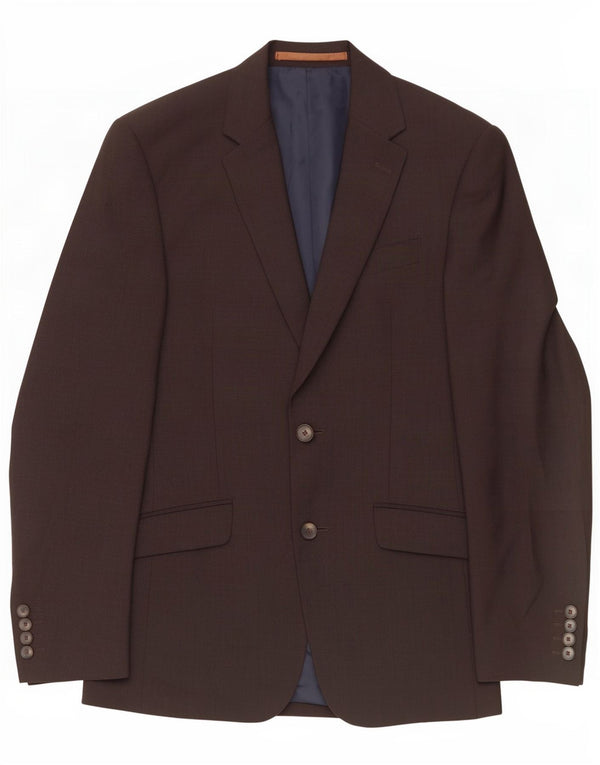 Jachetă pentru bărbați Marks & Spencer, slim fit, cu 2 nasturi, UK 34 XS Lână maro