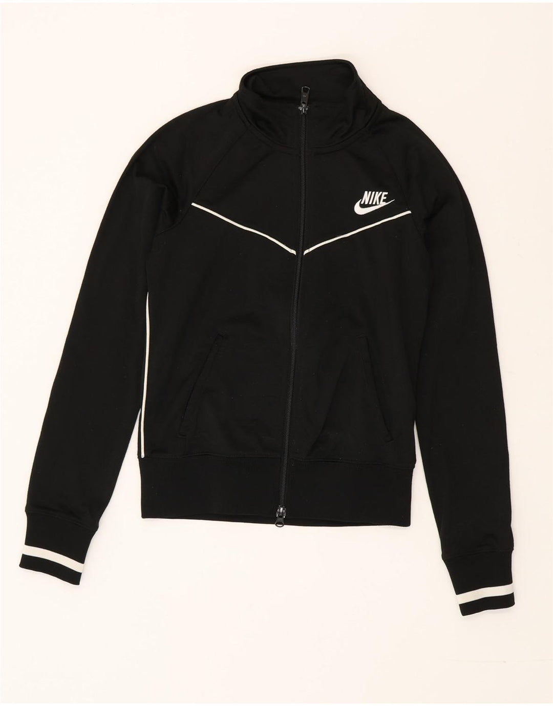 Jachetă de trening pentru femei Nike UK 6/8 XS poliester cu dungi negre