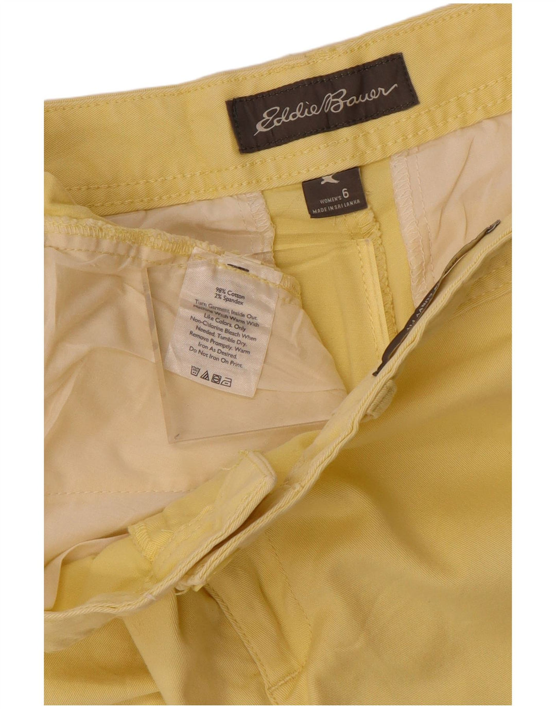 EDDIE BAUER Pantaloni scurti chino pentru femei US 6 Medium W32 Bumbac galben
