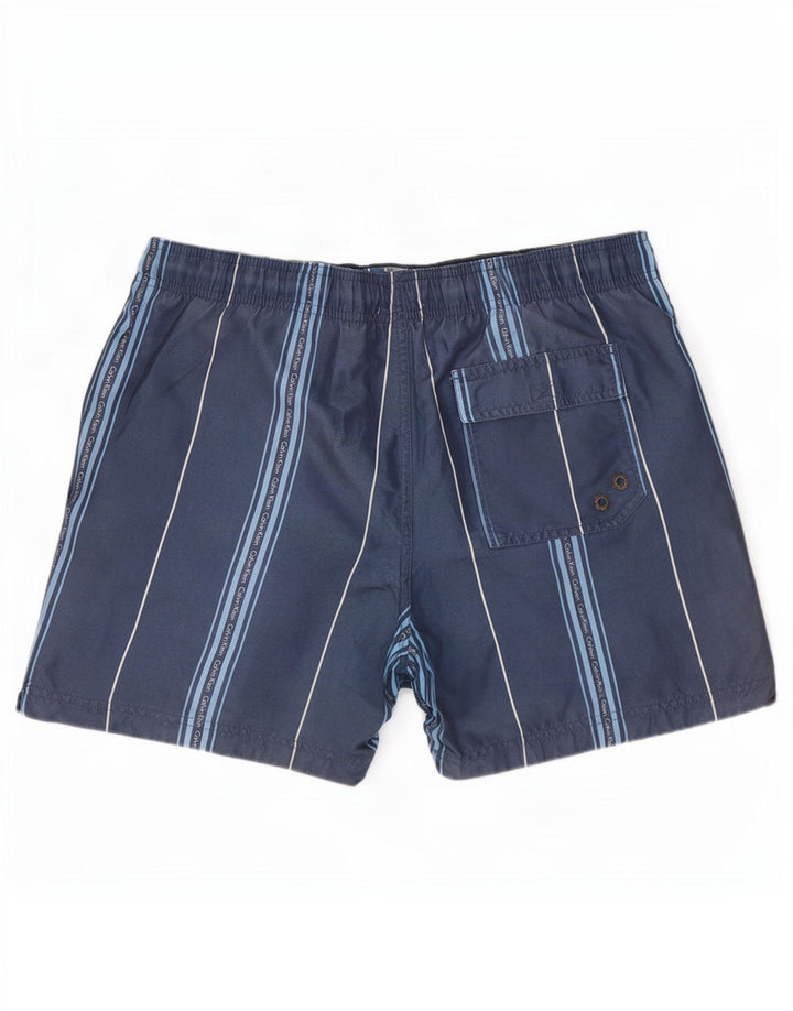 Pantaloni scurți de înot cu grafic Calvin Klein pentru bărbați, medii, albastru marin, în dungi
