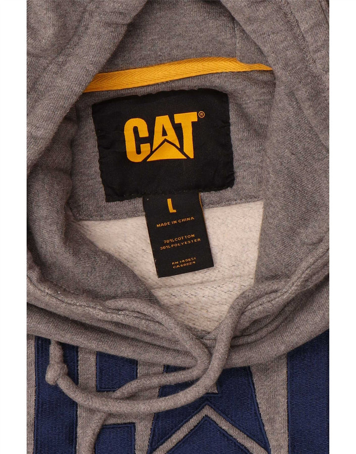 CAT Pulover grafic pentru bărbați din bumbac mare, gri
