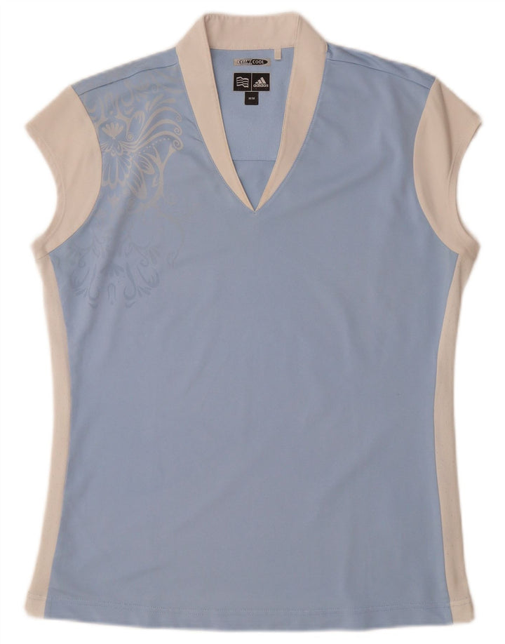 Tricou ADIDAS Climacool pentru femei UK 14 Medium Blue Colorblock