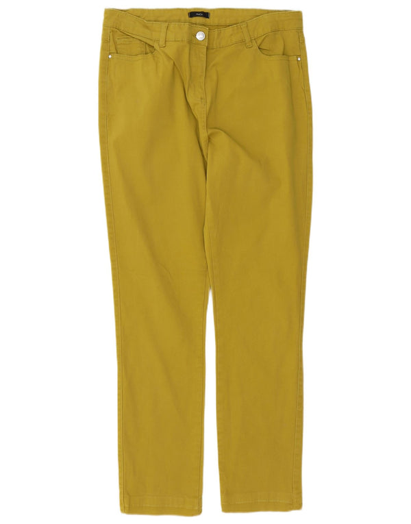 Pantaloni casual subțiri M&Co pentru femei UK 14 Large W32 L28 Bumbac galben