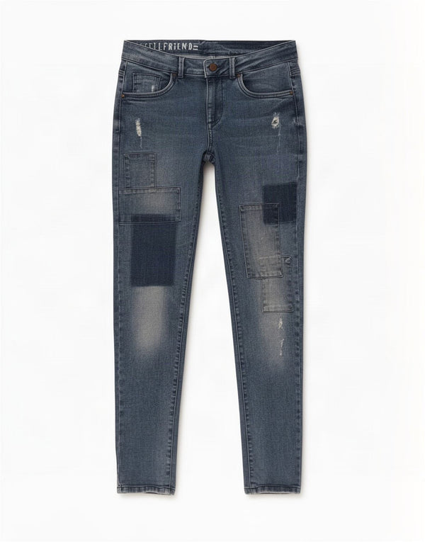 Marks & Spencer Womens Girlfriend Slim Jeans UK 10 Small W30 L31 Blue