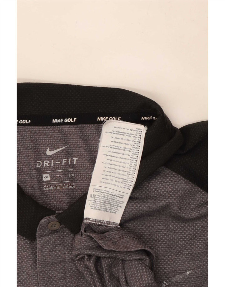 Tricou polo Nike pentru bărbați Dri Fit 2XL, gri, poliester color bloc