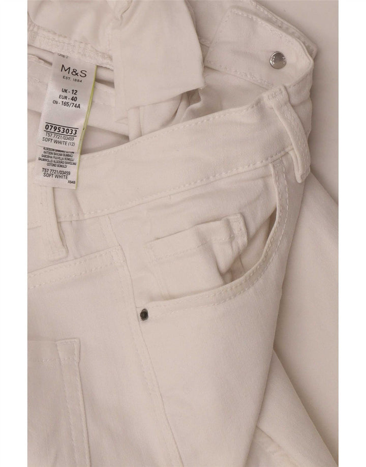 Blugi tăiați pentru femei Marks & Spencer UK 12 Medium W28 L23 Bumbac alb