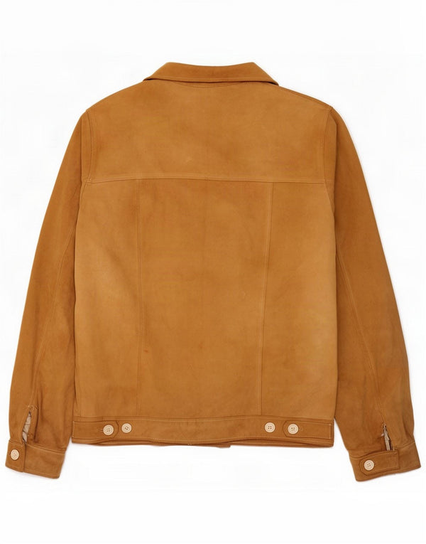 Vintage Mens Suede Jacket UK 38 Medium Beige