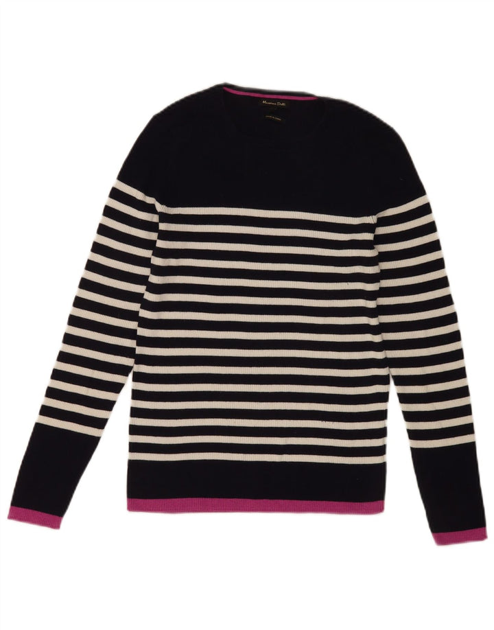 Pulover Massimo Dutti pentru damă, cu gât crew, UK 12 Medium Bleumarin