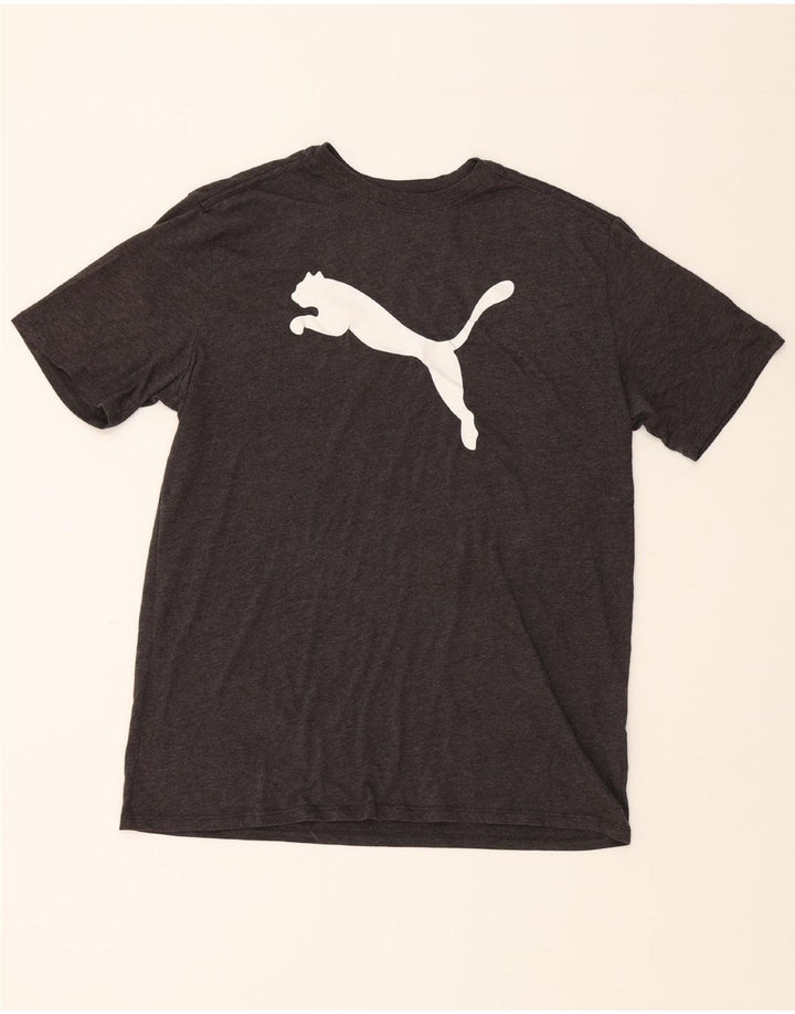 PUMA Mens Graphic T-Shirt Top Medium Grey Polyester Vintage Puma and Second-Hand Puma from Messina Hembry 