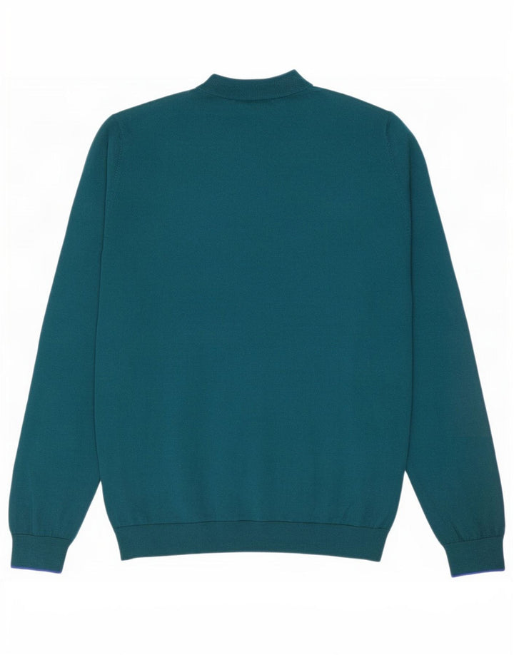 Pulover pentru bărbați Paul Smith cu decolteu rotund din lână merino verde mare