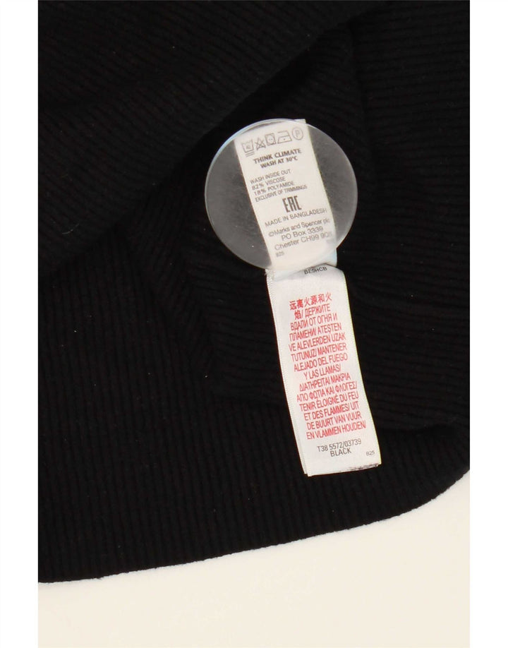 Pulover de damă Marks & Spencer crop cu gât rulat, negru mediu UK 12