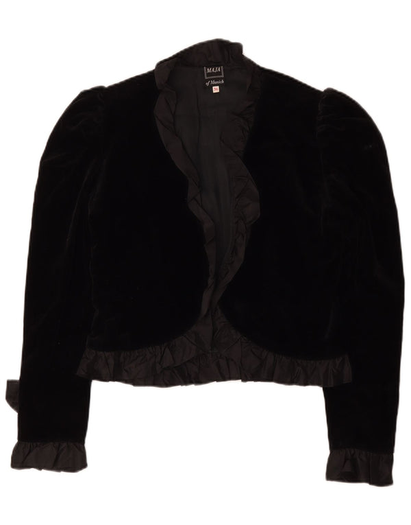 Jachetă Bolero Vintage pentru femei EU 36 Mic Negru Clasic