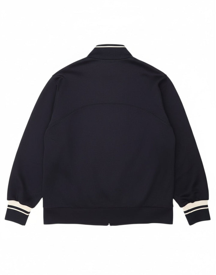 LOTTO Womens Tracksuit Top Jacket UK 16 Large Navy Blue Polyester