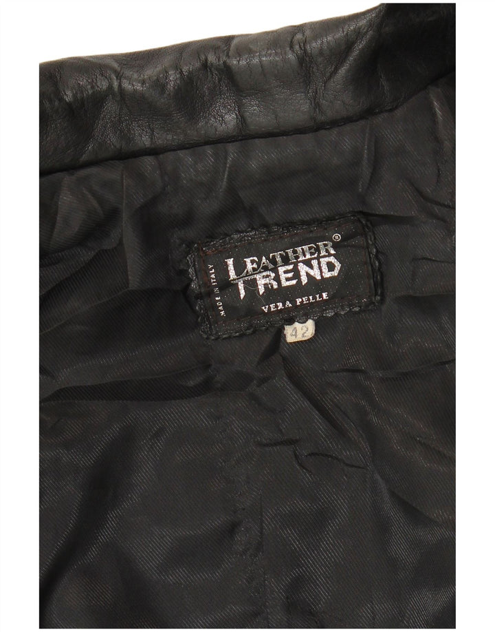 Jachetă de piele VINTAGE pentru femei IT 42 Medium Black Leather