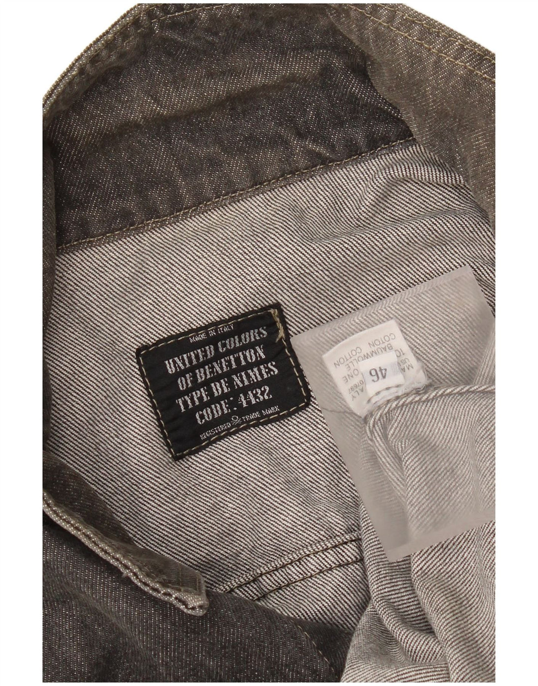 Jachetă de blugi supradimensionată pentru bărbați Benetton IT 46 Bumbac gri mic