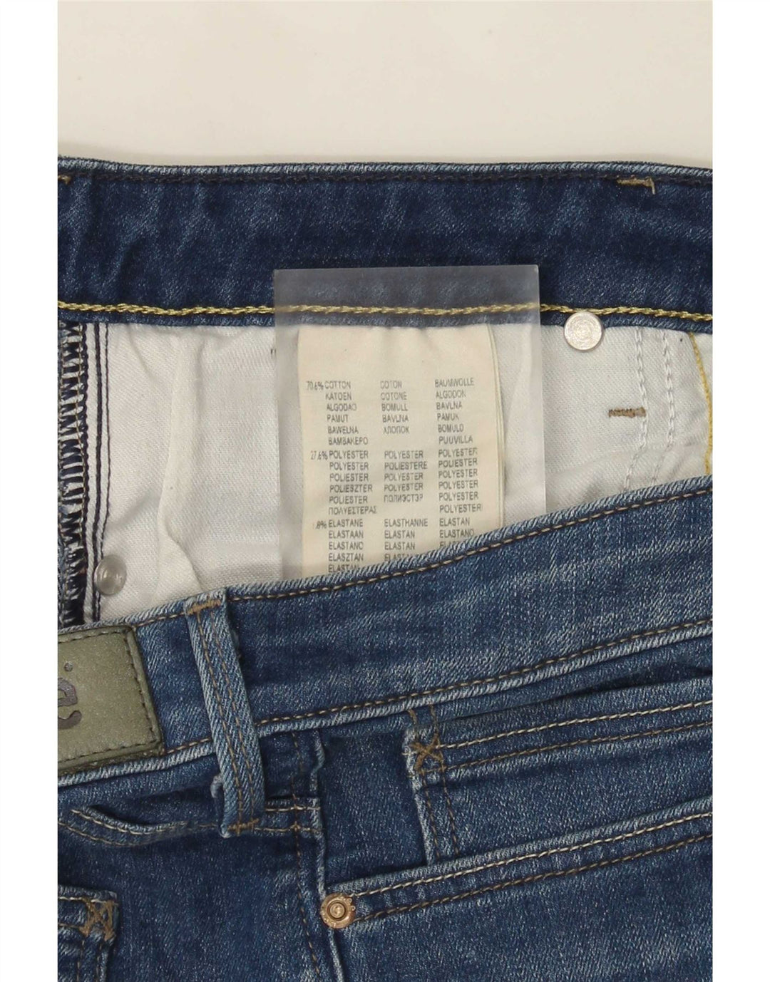 Pantaloni caldi din denim pentru femei Lee W31, bumbac albastru mediu