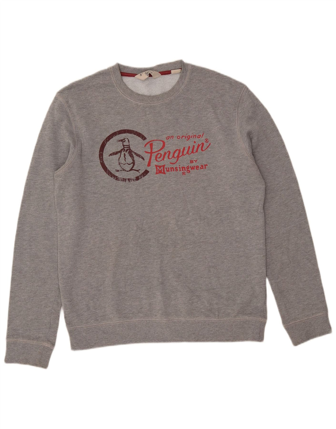 PENGUIN Pulover grafic pentru bărbați, bumbac mare, gri