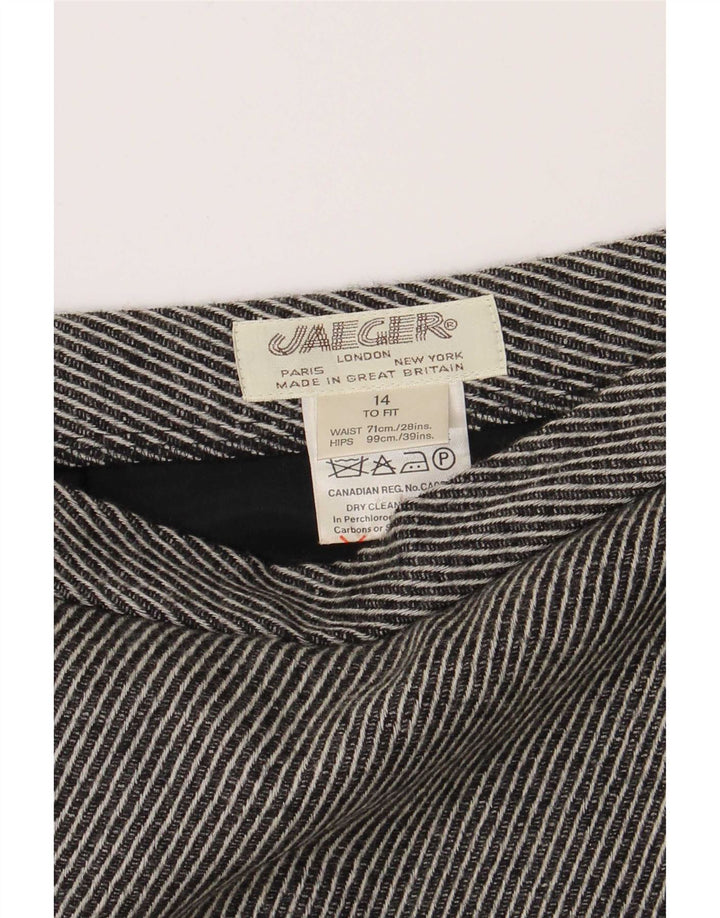 Fusta creion pentru femei Jaeger UK 14 Medium W28 Lână cu dungi gri