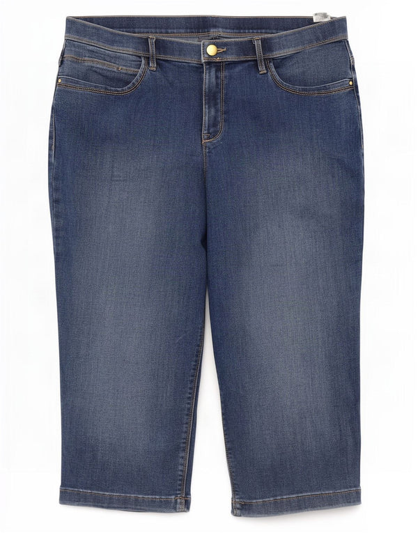 Marks & Spencer Blugi Capri clasici pentru femei UK 14 Large W32 L18 Blue Bumbac