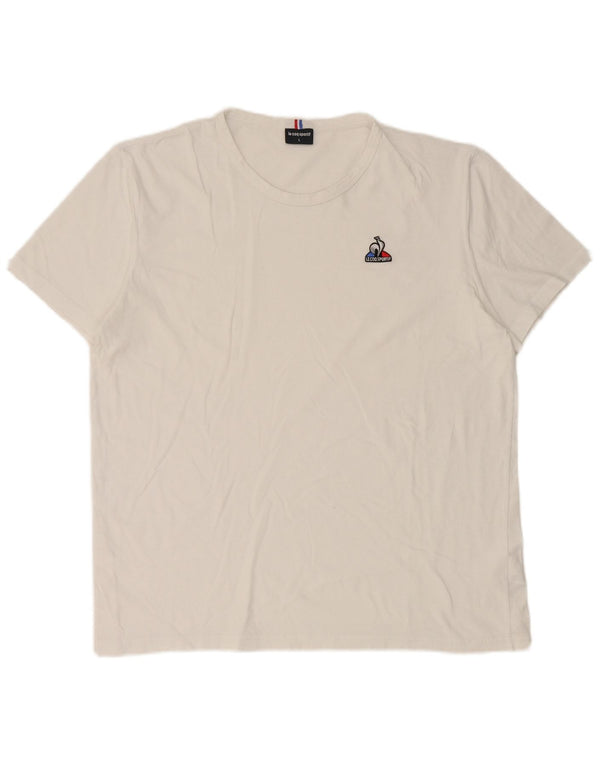 Tricou pentru bărbați Le Coq Sportif Top mare din bumbac alb