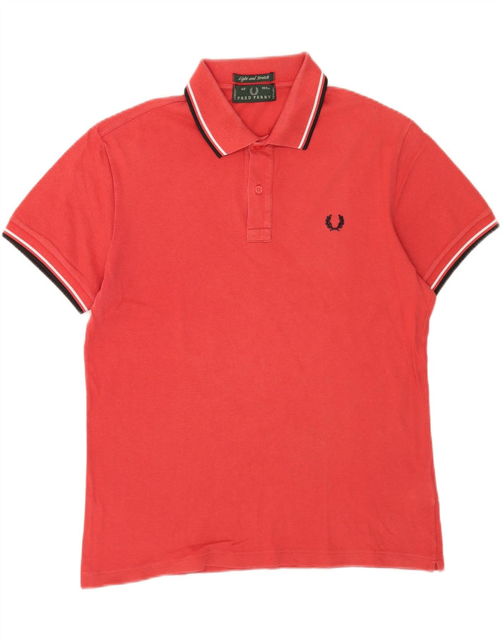 Cămașă polo Fred Perry pentru bărbați, bumbac roșu mediu
